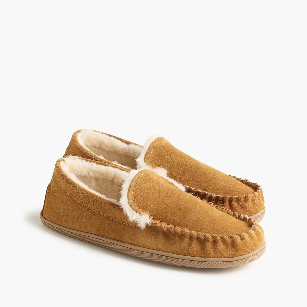 NWOT J Crew Factory Suede Slippers Caramel Suede Size 10